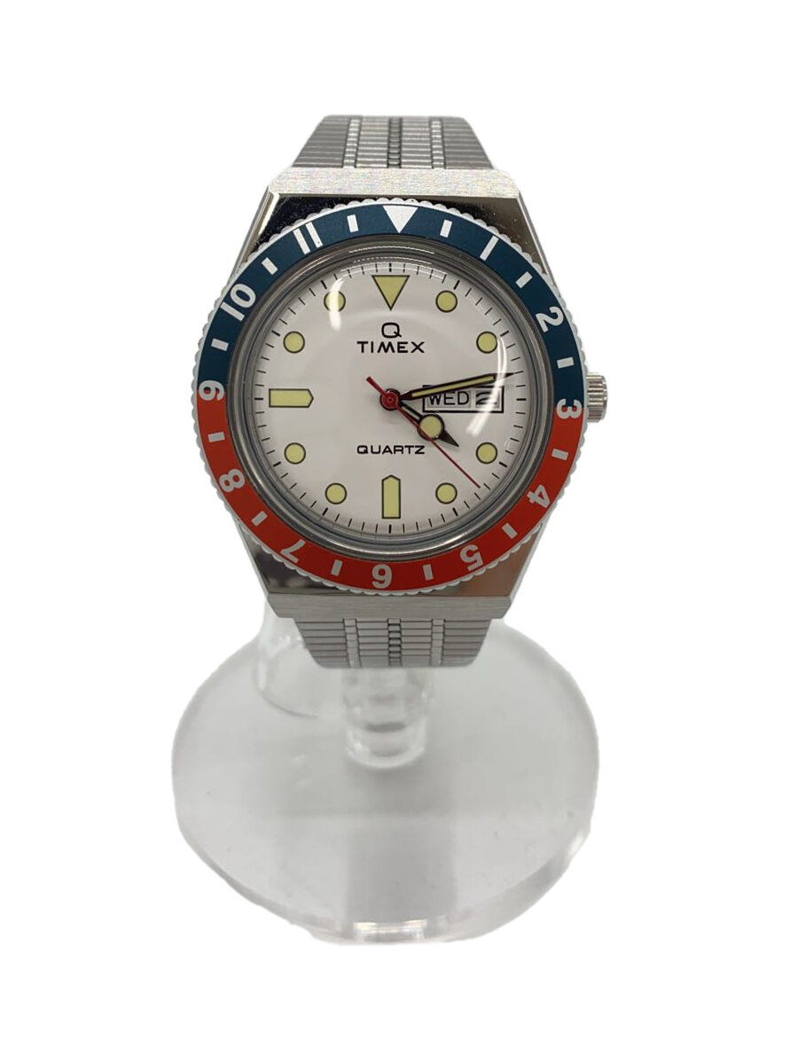 【中古】TIMEX◆ホワイトダイアル/クォーツ腕時計/アナログ/ステンレス/WHT/SLV/TW2U61200【服飾雑貨他】