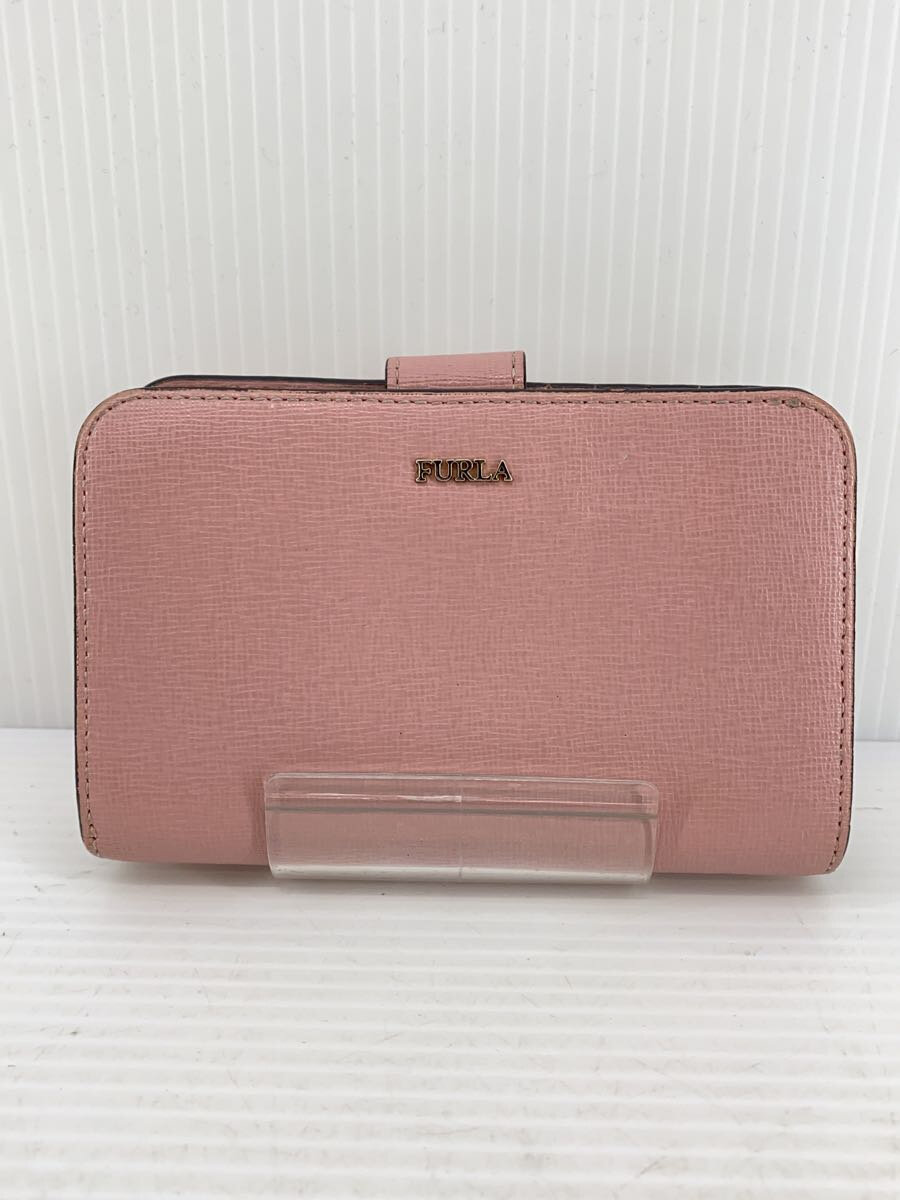 【中古】FURLA◆2つ折り財布/レザー/PNK/レディース/バビロン【服飾雑貨他】