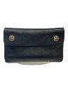 【中古】CHROME HEARTS◆長財布/レザー/BLK/無地/メンズ/WAVE CROSS BALL【服飾雑貨他】
