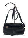 【中古】FENDI◆FENDI S.A.S./OLD/ショルダーバッグ/キャンバス/BLK/ストライプ/汚れ、傷有り【バッグ】