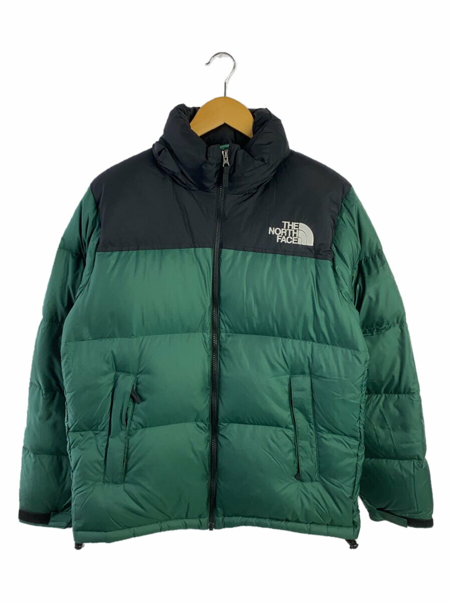 【中古】THE NORTH FACE◆NUPTSE JACKET_ヌプシジャケット/L/ナイロン/グリーン【メンズウェア】