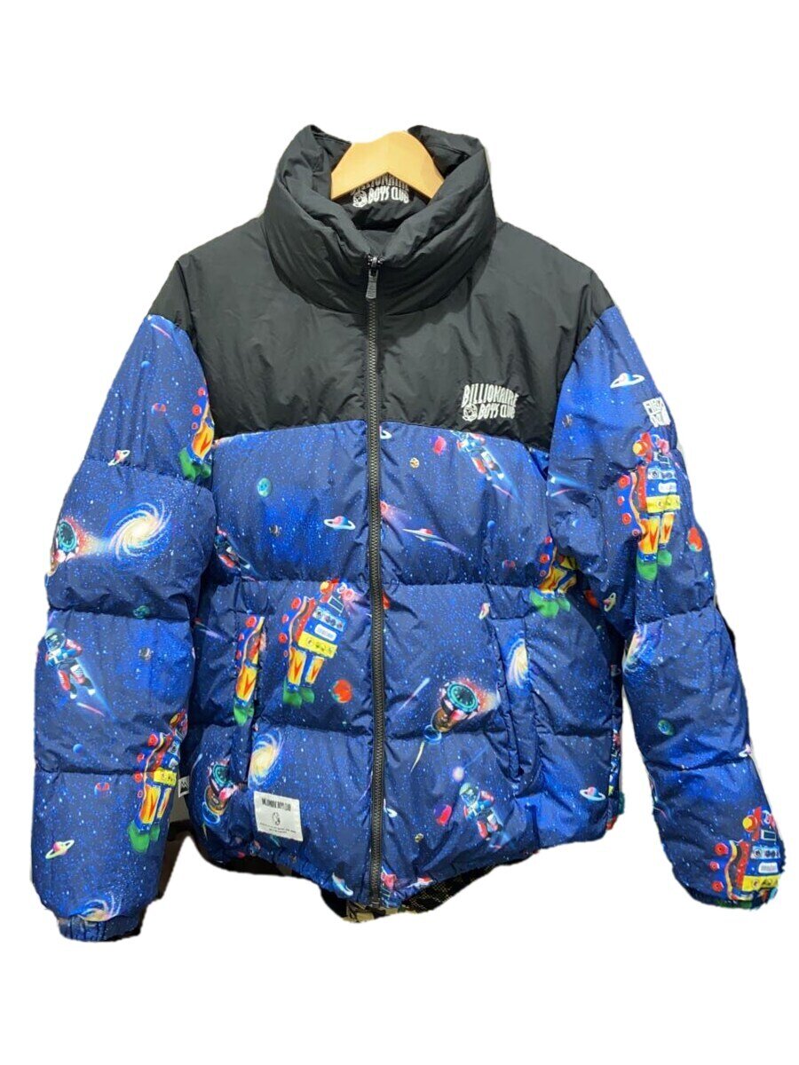 【中古】BILLIONAIRE BOYS CLUB◆ダウンジャケット/XL/ポリエステル/ブルー/総柄/BBCJP225SX003【メンズウェア】