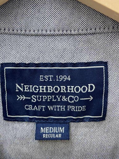 【中古】NEIGHBORHOOD◆長袖シャツ/M/コットン/GRY/無地【メンズウェア】