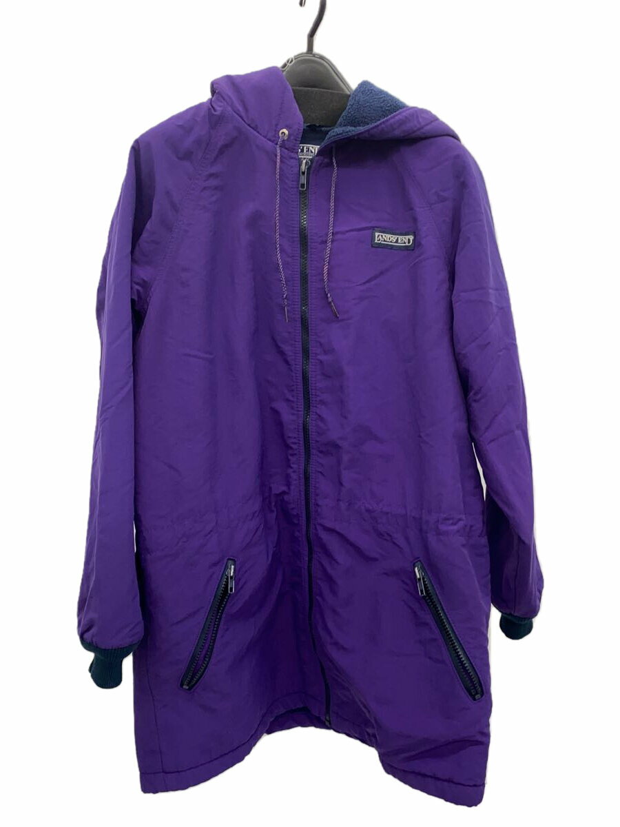 【中古】LANDS END◆90s/USA製/SQUALL JACKET/裏地フリース/ジャケット/L/ナイロン/パープル/26513【メンズウェア】