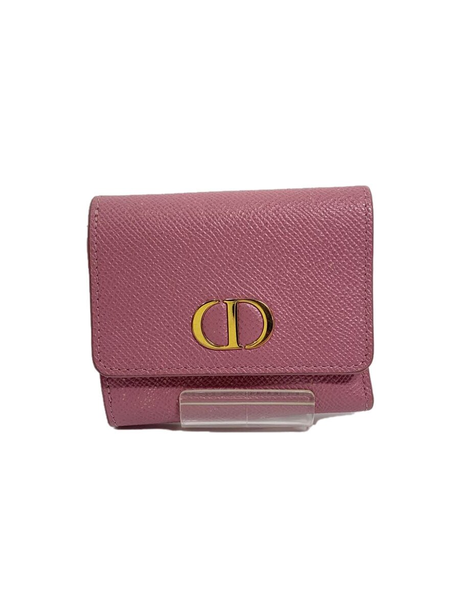 【中古】Christian Dior◆ONTAIGNE/モンテーニュ/3つ折り財布/レザー/PNK/無地/レディース/S2057OBAE【服飾雑貨他】