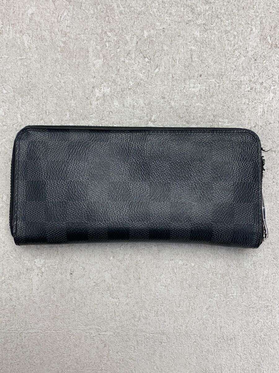 【中古】LOUIS VUITTON◆ジッピー・ウォレット・ヴェルティカル_ダミエ・グラフィット_BLK/PVC/BLK/メンズ【服飾雑貨他】