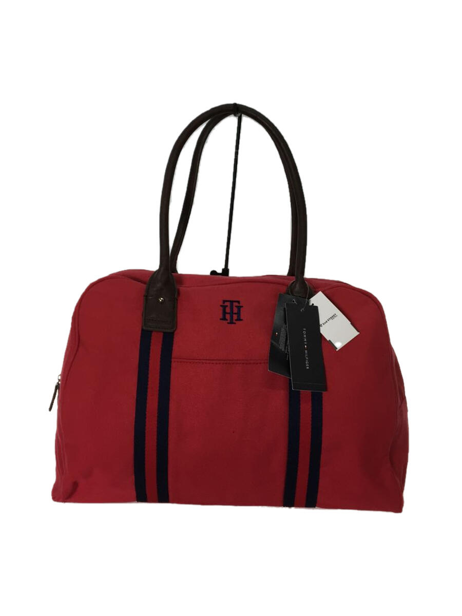 【中古】TOMMY HILFIGER◆ショルダーバッグ/--/RED/無地【バッグ】