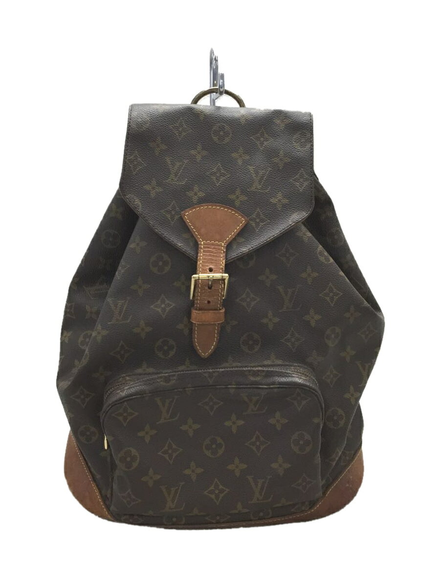 【中古】LOUIS VUITTON◆モンスリ_モノグラム_BRW/PVC/BRW【バッグ】