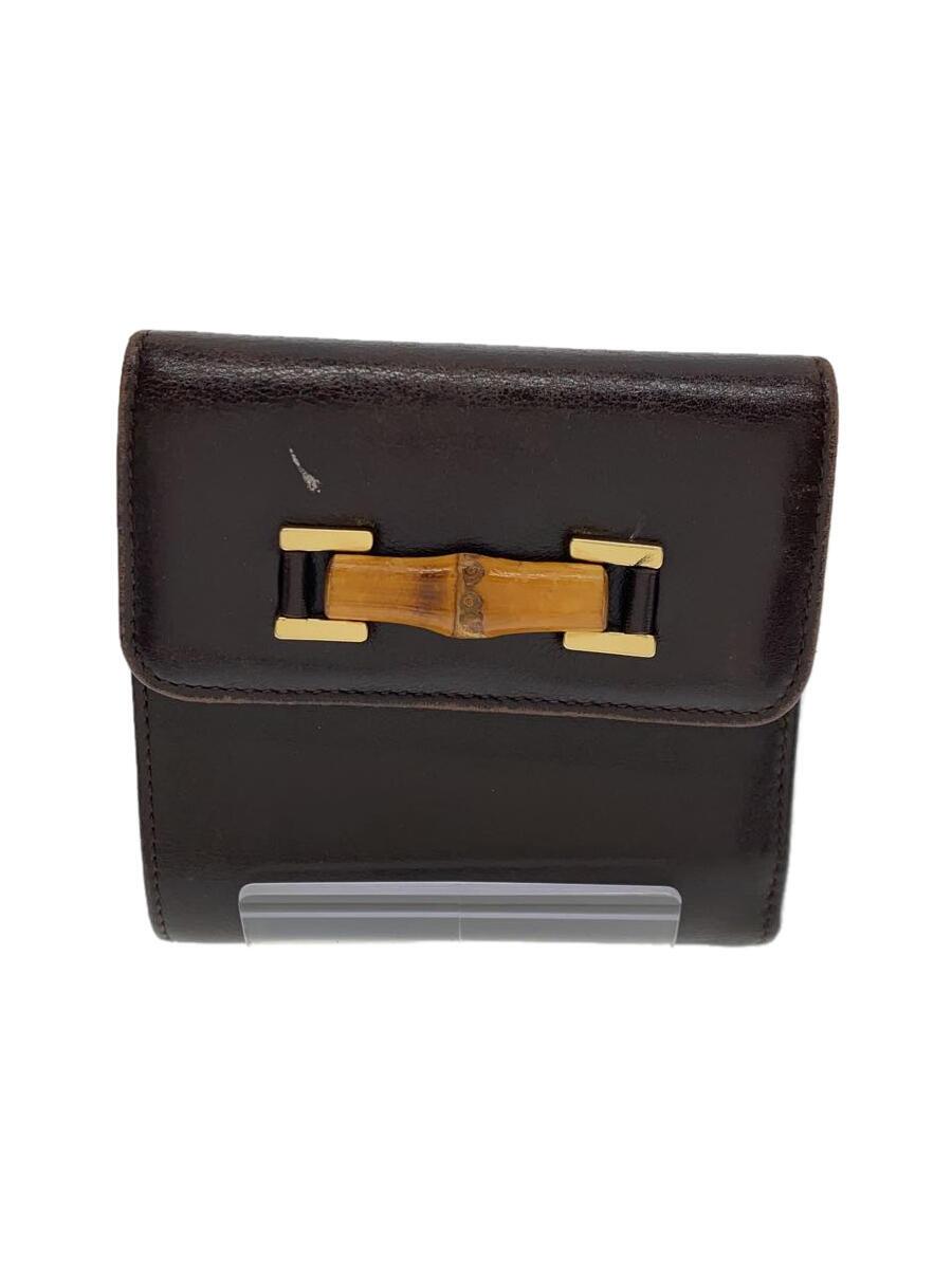 Clothing Accessories (Caps, Ties, Belts) - 【中古】GUCCI◆2つ折り財布/レザー/BRW/無地/レディース/1147-1861【服飾雑貨他】
