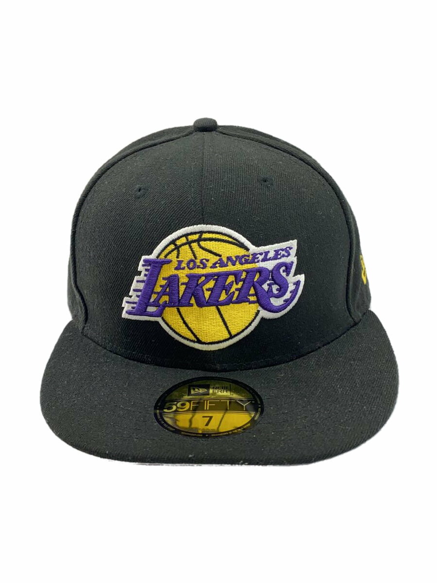 【中古】NEW ERA◆LAKERS/キャップ/7/コットン/BLK/メンズ【服飾雑貨他】