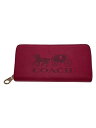 【中古】COACH◆長財布/レザー/PNK/レディース【服飾雑貨他】