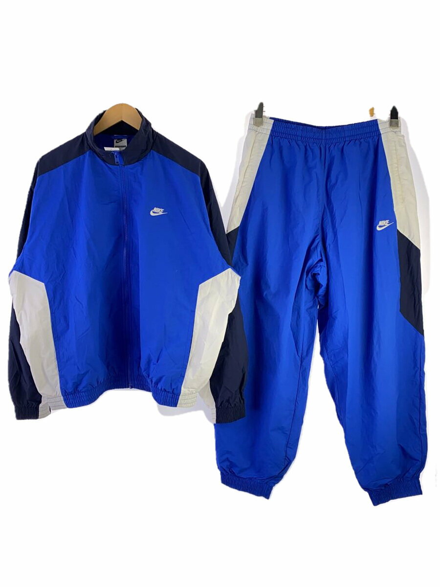 【中古】NIKE◆セットアップ/L/ナイロン/BLU/無地/HQ6110-480/HQ6115-480【メンズウェア】