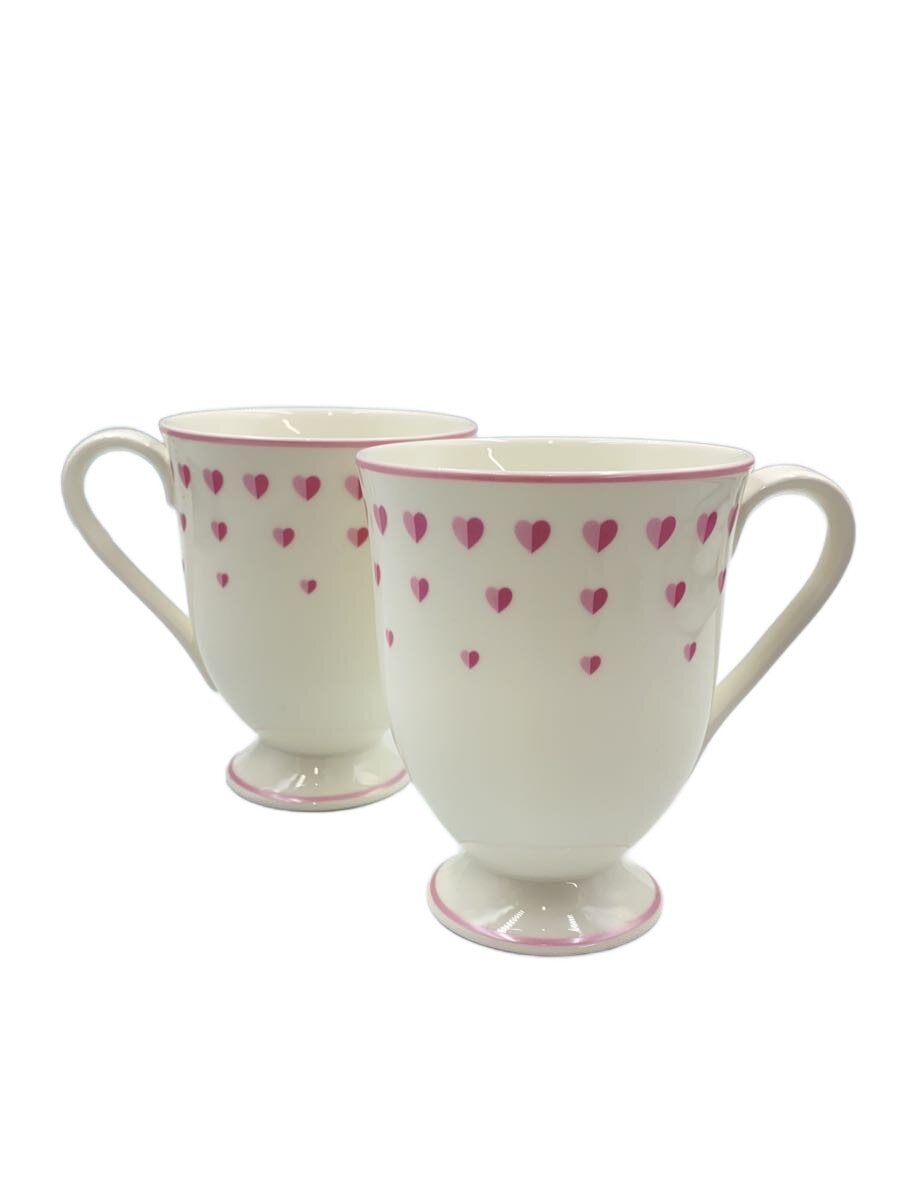 【中古】TIFFANY&Co.◆グラス/2点セット/WHT/ハートプリントペアマグカップ//【キッチン用品】