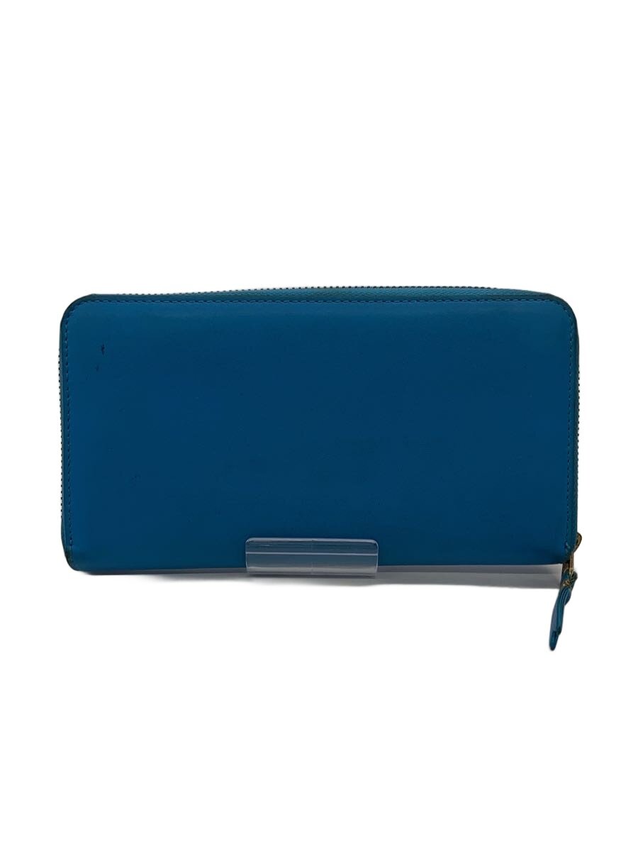 【中古】Wallet COMME des GARCONS◆Colour Plain/ラウンドジップ/長財布/レザー/BLU/メンズ//【服飾雑貨他】