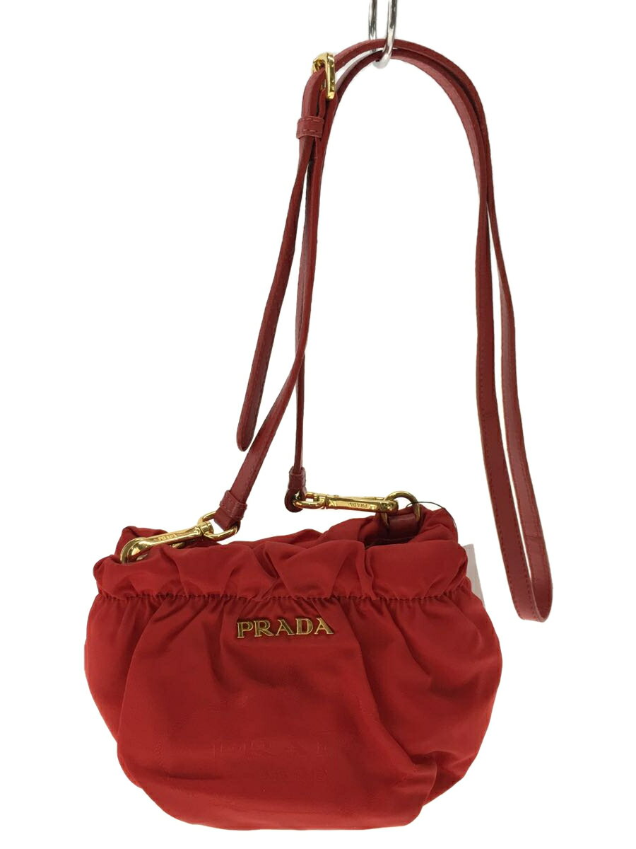 【中古】PRADA◆ショルダーバッグ/ナイロン/RED/BT0721【バッグ】