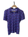 【中古】PLEATS PLEASE ISSEY MIYAKE◆半袖カットソー/3/ポリエステル/BLU/総柄/PP22-FK877【レディースウェア】