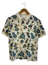 【中古】PRETTY GREEN◆×The BEATLES/FLORAL POLO/ポロシャツ/5/コットン/WHT/総柄【メンズウェア】