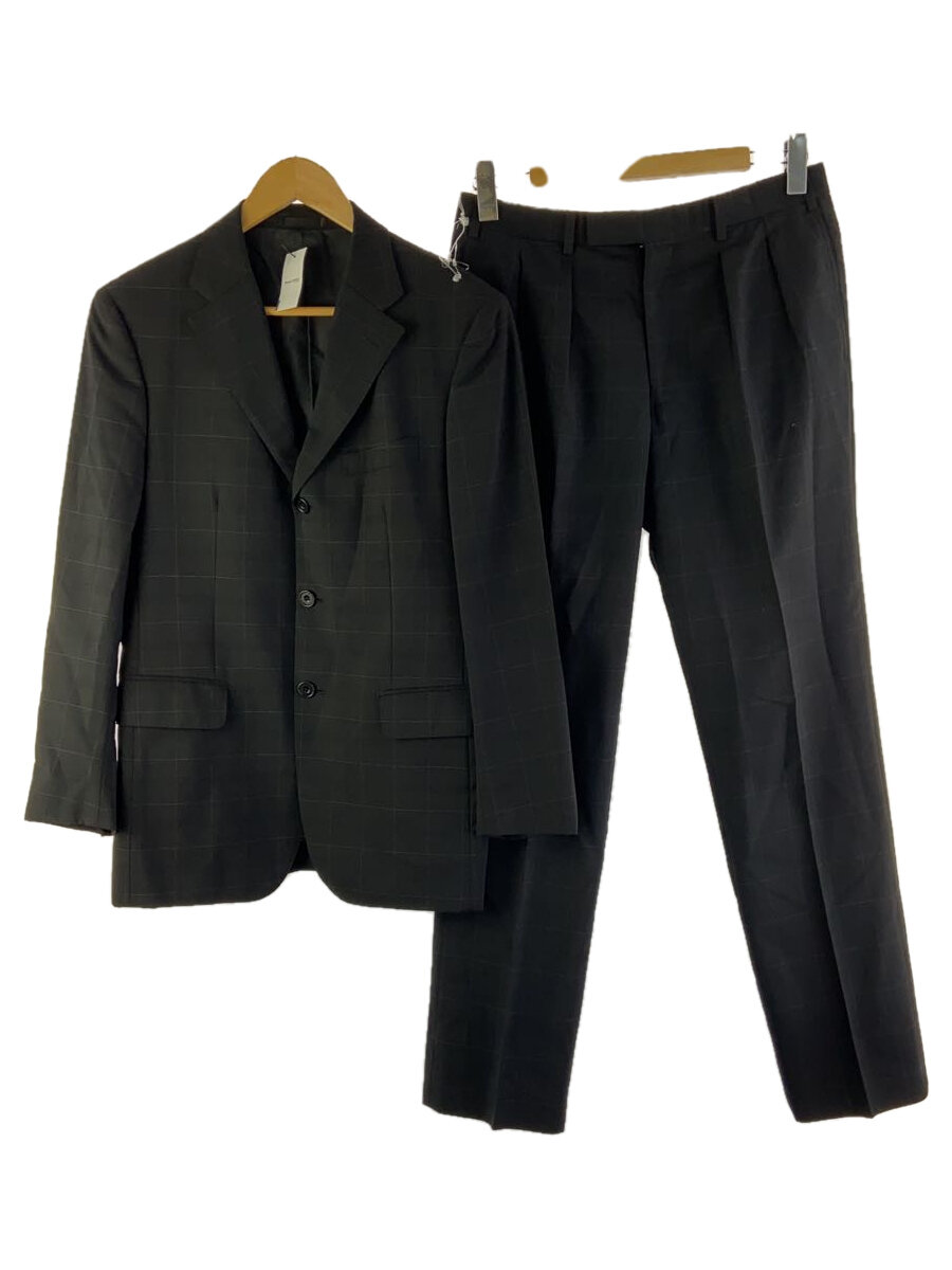 【中古】BURBERRY BLACK LABEL◆セットアップ/L/ウール/BLK/チェック/BMD01-200-09【メンズウェア】