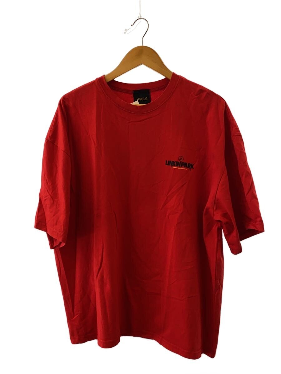 【中古】ASCLO◆Tシャツ/--/コットン/RED/無地【メンズウェア】
