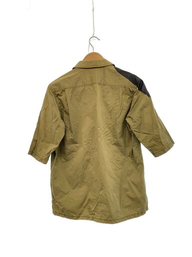 【中古】MIHARA YASUHIRO◆カウレザー切替/半袖シャツ/46/カーキ/91103119【メンズウェア】