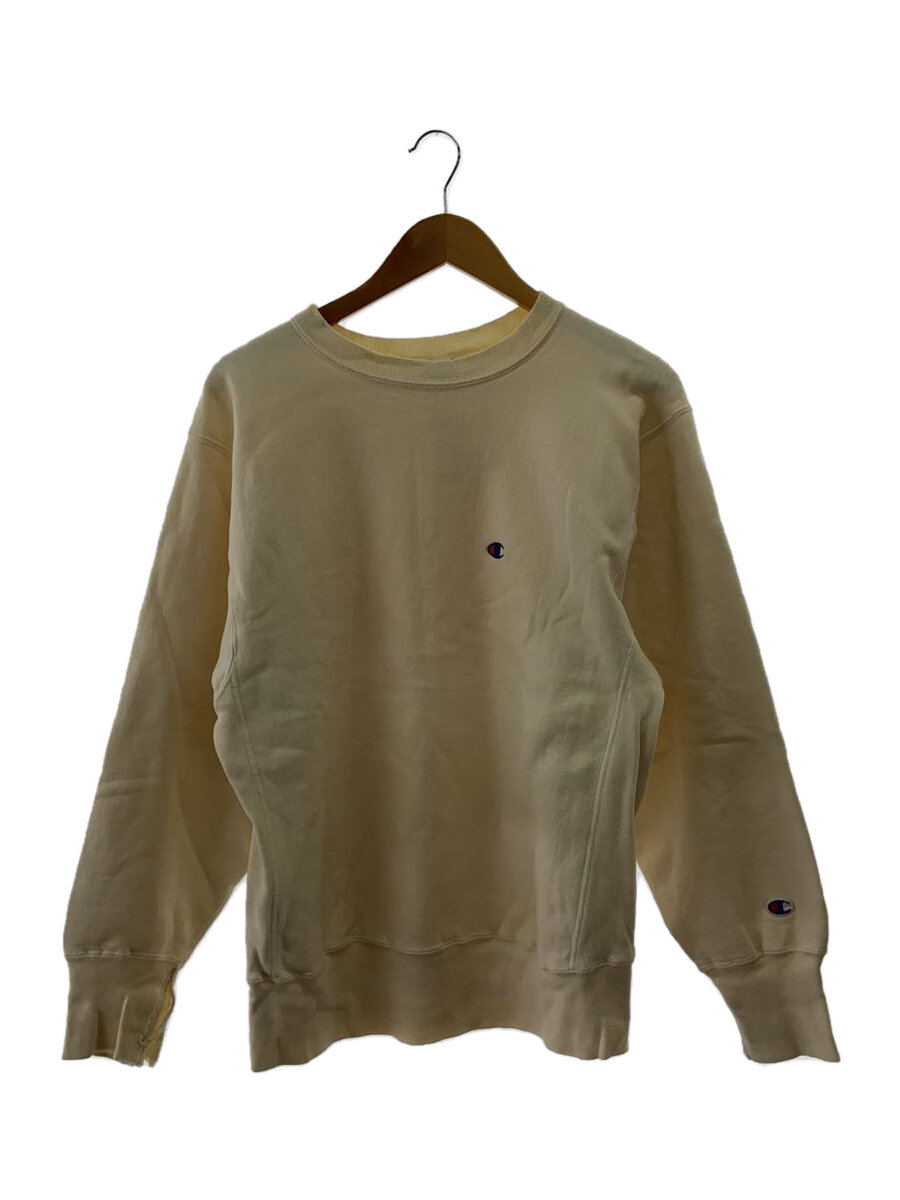 【中古】Champion◆リバースウィーブ/スウェット/L/コットン/アイボリー/無地//【メンズウェア】