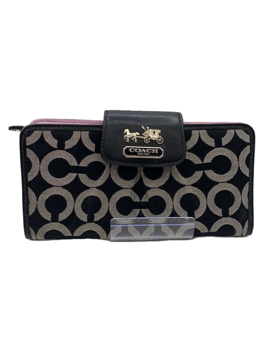 【中古】COACH◆長財布/--/BLK/総柄/レディース【服飾雑貨他】