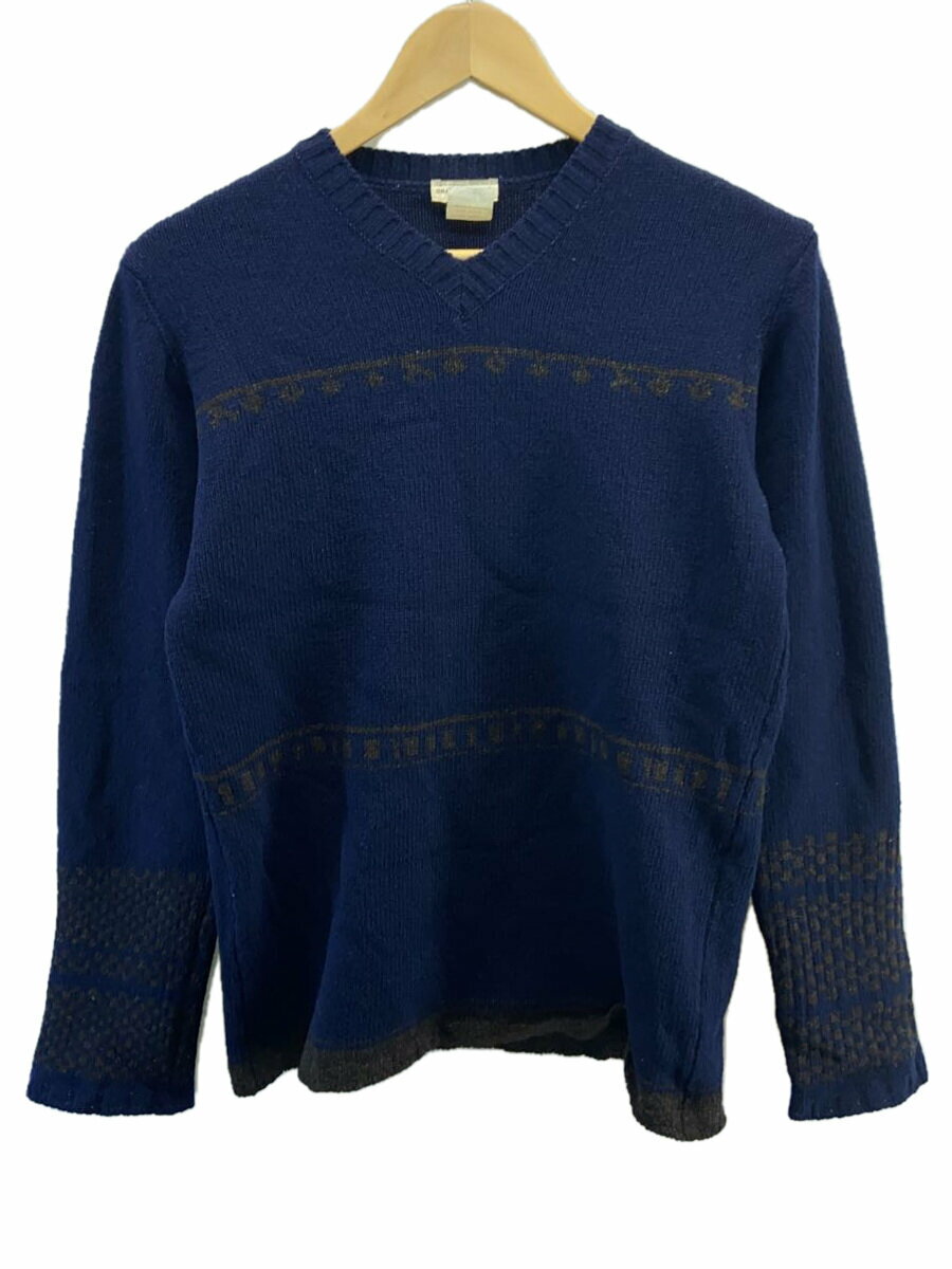 【中古】DRIES VAN NOTEN◆90s/ライカ期/ニット・セーター(厚手)/M/ウール/NVY/無地【メンズウェア】