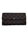 【中古】LOUIS VUITTON◆1)ポルト・フォイユ・サラ_ダミエ・エベヌ_BRW/PVC/BRW/メンズ【服飾雑貨他】(4)