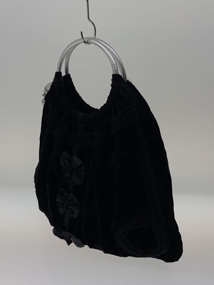 【中古】COMME des GARCONS◆リボン/装飾/ショルダーバッグ/レーヨン/ブラック/gp-k202【バッグ】