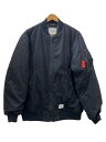 【中古】WTAPS◆19AW/JACKET.NYPO.TWILL/フライトジャケット/2/ポリエステル/BLK//【メンズウェア】