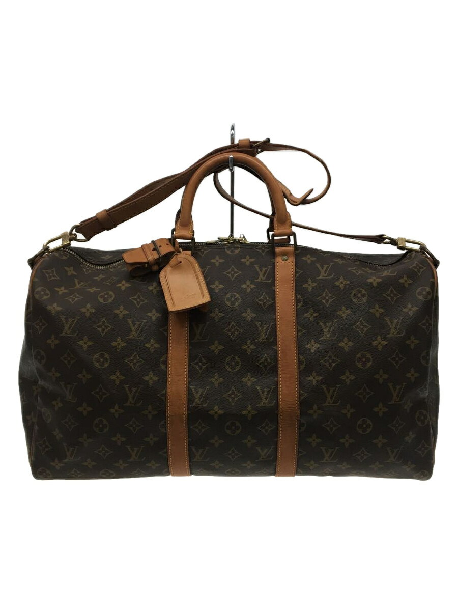 【中古】LOUIS VUITTON◆キーポル・バンドリエール45_モノグラム_BRW/PVC/BRW【バッグ】