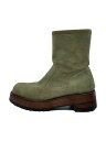 【中古】Glam Lips◆Tall Engineer Boots/エンジニアブーツ/4/KHK/スウェード/サイドジップブーツ【シューズ】