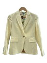 【中古】GUCCI◆テーラードジャケット/36/リネン/WHT/無地/358688【レディースウェア】