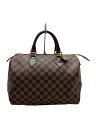 【中古】LOUIS VUITTON◆1)スピーディ30_ダミエ・エベヌ_BRW/PVC/BRW【バッグ】
