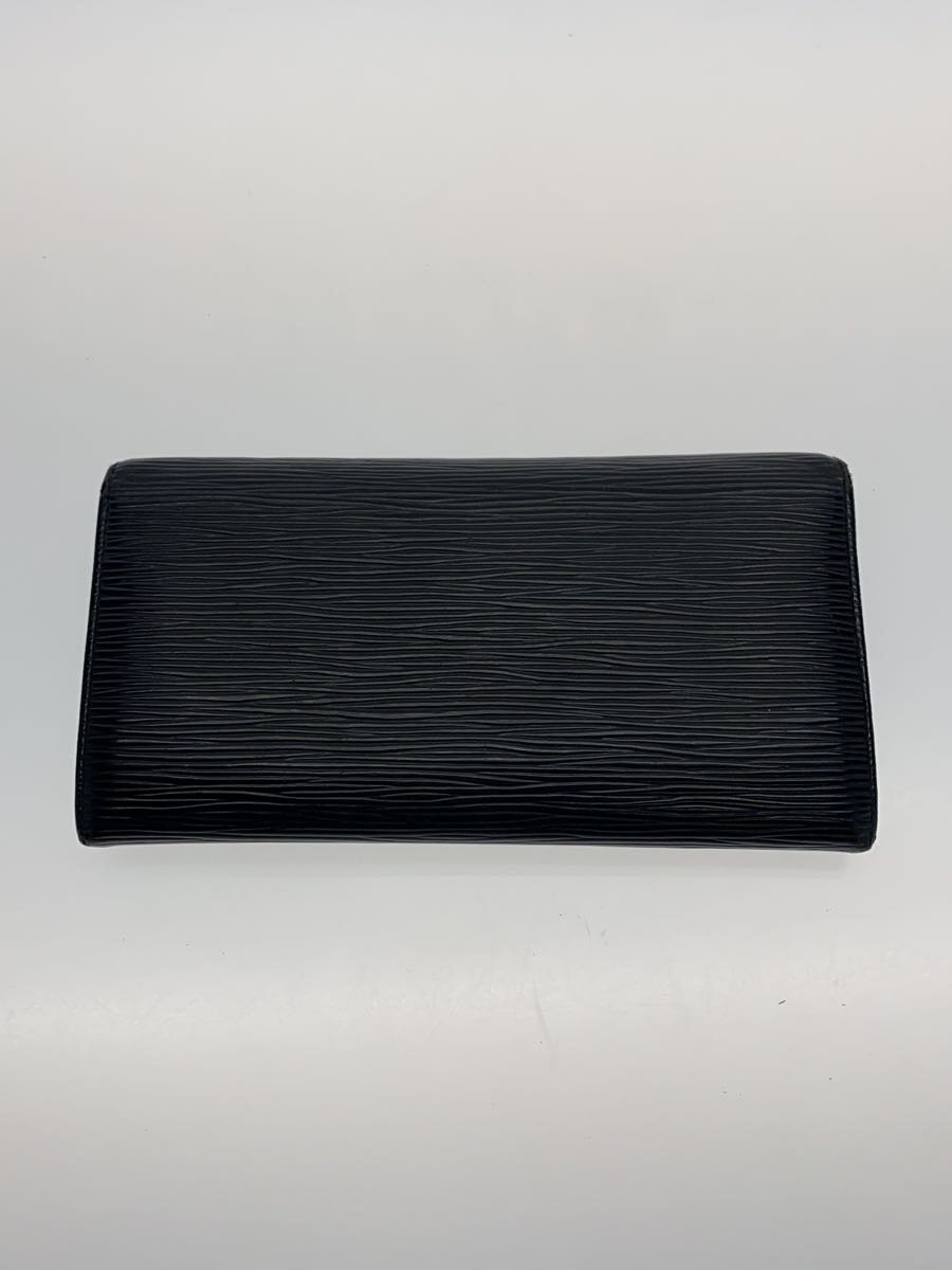 【中古】LOUIS VUITTON◆ポルト・トレゾール・インターナショナル_エピ_BLK/レザー/BLK/レディース【服飾雑貨他】