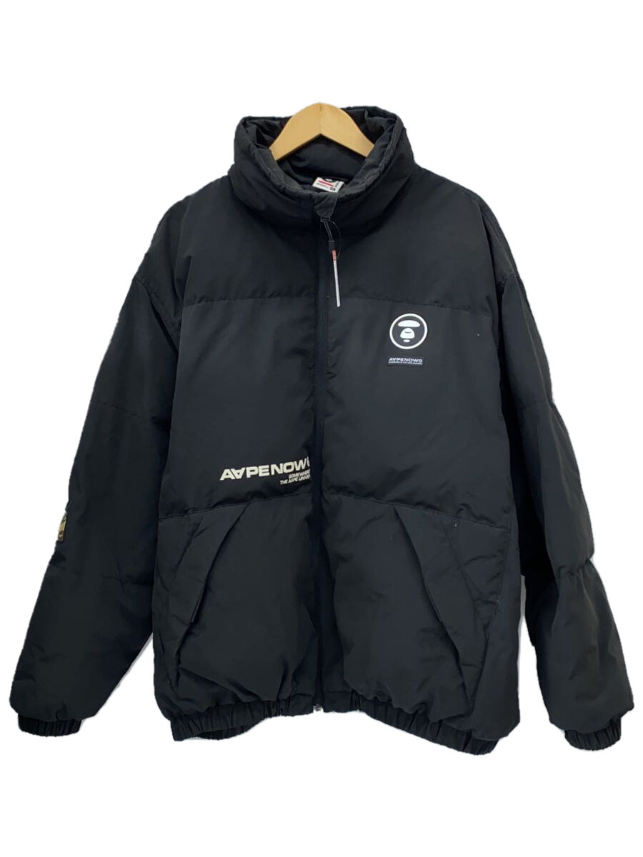 【中古】AAPE BY A BATHING APE◆ダウンジャケット/XL/コットン/BLK/無地/AAPJKM7530XXJ【メンズウェア】