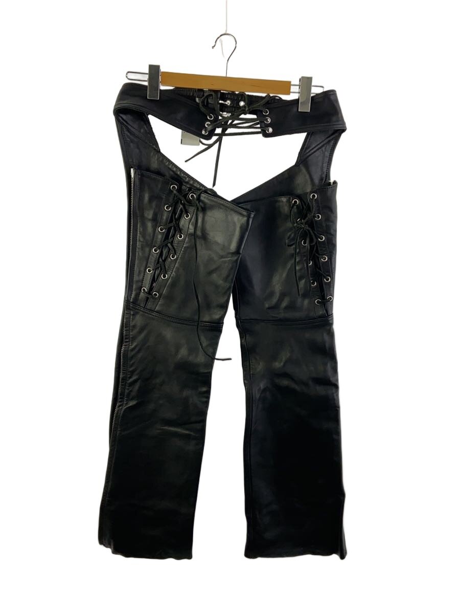 Leather - 【中古】KADOYA◆ボトム/M/牛革/BLK/無地/KUXBRC003【レディースウェア】