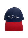【中古】TOMMY HILFIGER◆キャップ/S/コットン/NVY/無地/レディース【服飾雑貨他】