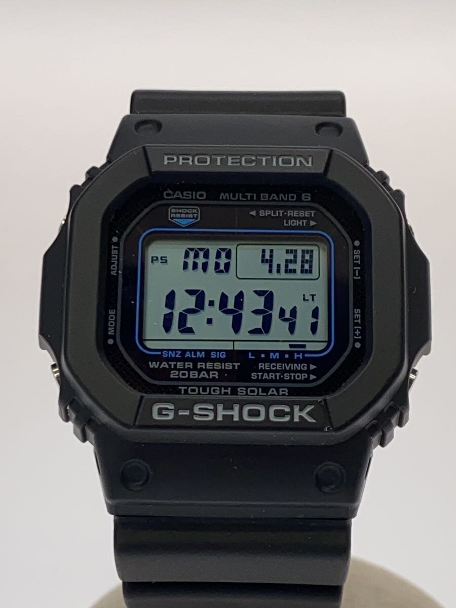【中古】CASIO◆ソーラー腕時計_G-SHOCK/デジタル/ラバー/GRY/BLK/ブラック/黒【服飾雑貨他】