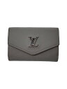 【中古】LOUIS VUITTON◆ポルト・フォイユ・ロック・ミニ_ロックミー_WHT_ブロン/レザー/WHT/メンズ【服飾雑貨他】