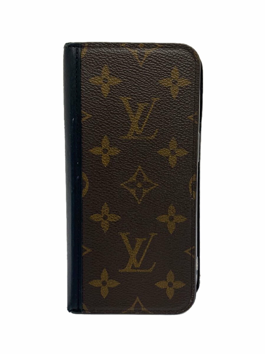 【中古】LOUIS VUITTON◆ルイヴィトン/iPhone11・フォリオ_モノグラム・マカサー/--/レディース/ブラウン【服飾雑貨他】