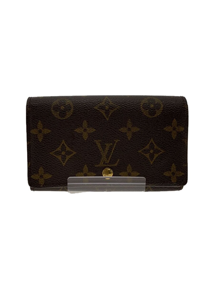 【中古】LOUIS VUITTON◆1)ポルト・モネ・ビエ・トレゾール_モノグラム・キャンバス_BRW/PVC/BRW/レディース//【服飾雑貨他】
