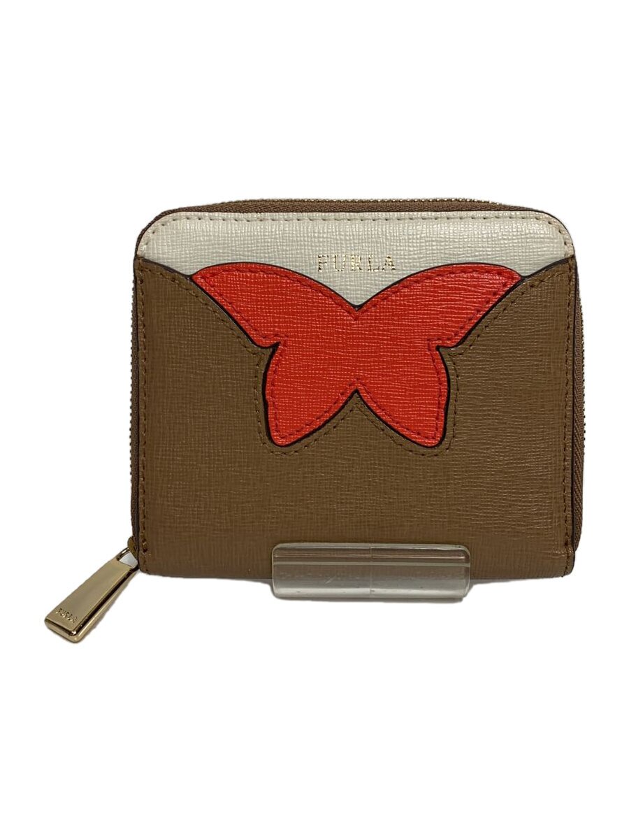 【中古】FURLA◆2つ折り財布/レザー/B