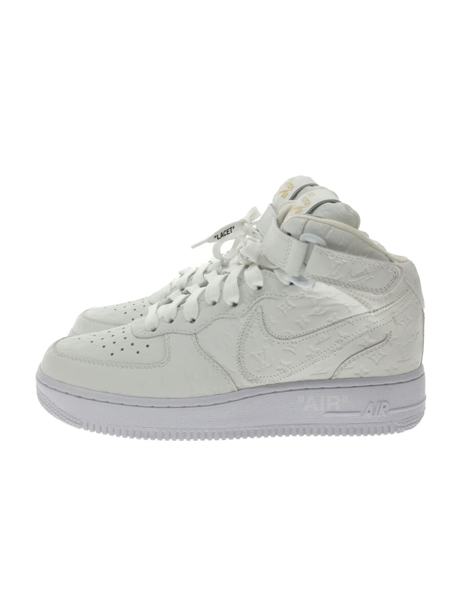 【中古】LOUIS VUITTON◆AIR FORCE 1 MID/ハイカットスニーカー/US6.5/WHT/白/レザー/モノグラム/LV【シ..