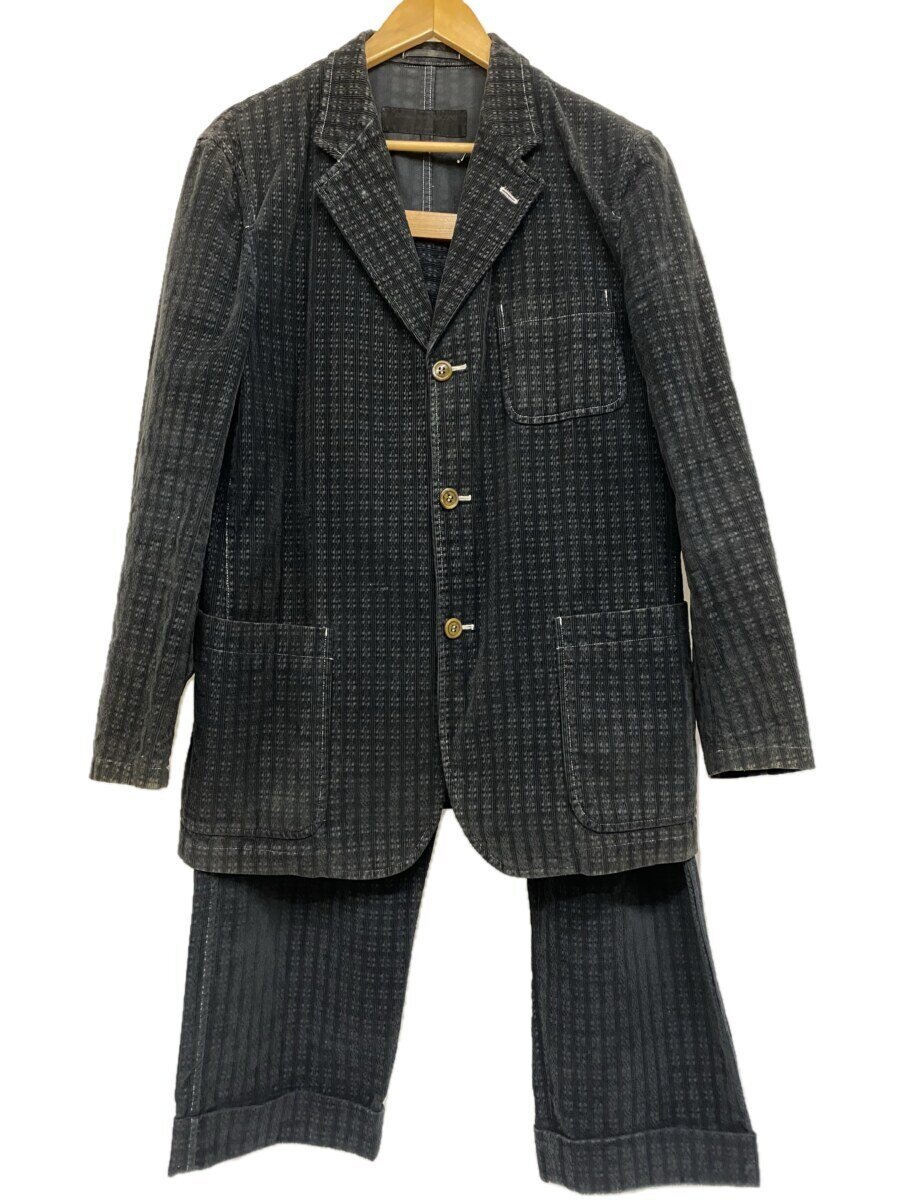 【中古】COMME des GARCONS HOMME◆田中オム コーデュロイセットアップ/コットン/BLK/HJ-07037L/AD2000 ※焼け有//【メンズウェア】