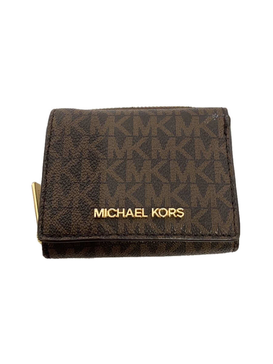 【中古】MICHAEL KORS◆3つ折り財布/--/BRW/総柄/レディース/35H9GTVZ5B【服飾雑貨他】