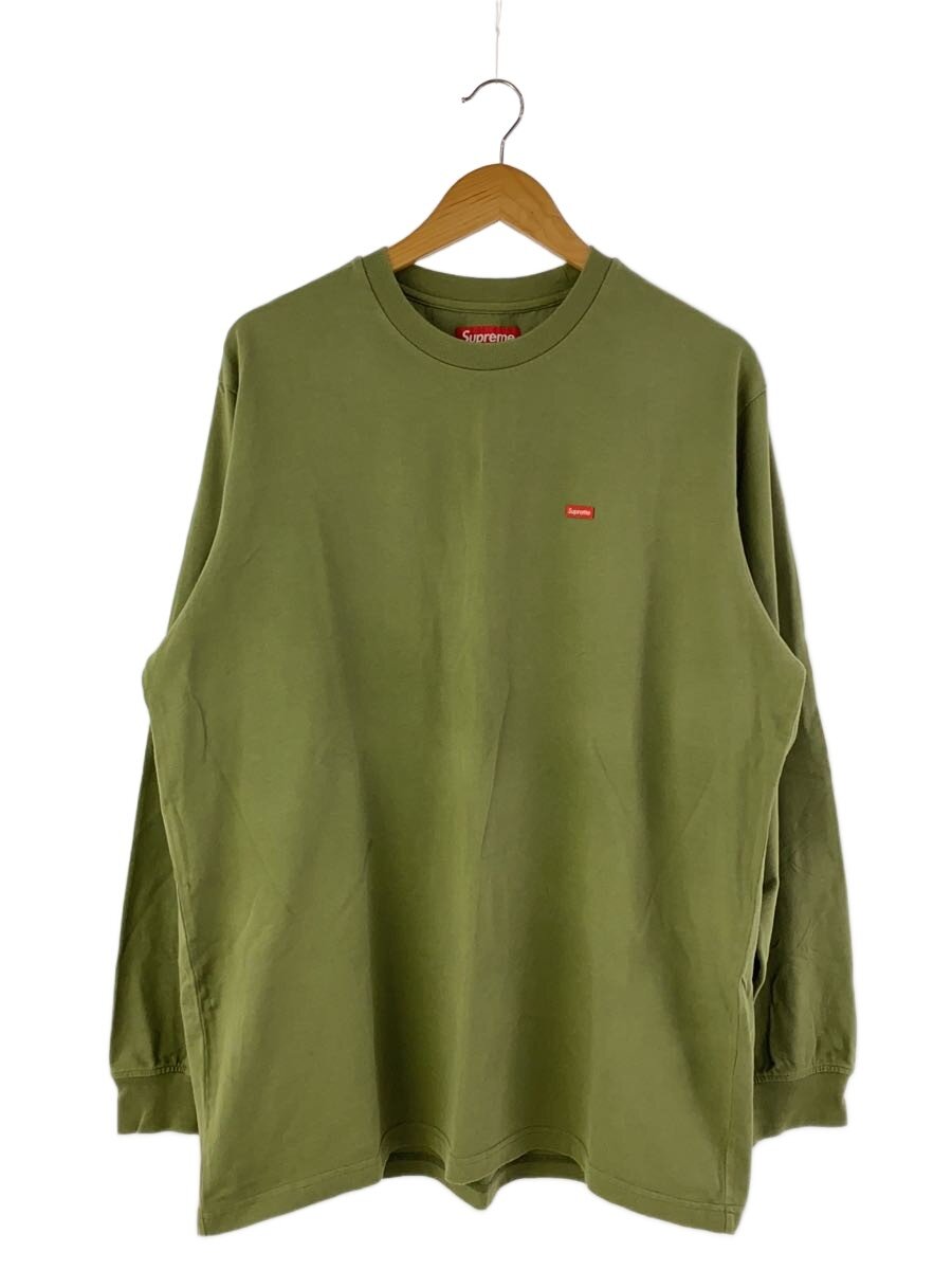 Supreme◆Small Box L/S Tee/長袖Tシャツ/L/コットン/カーキ//