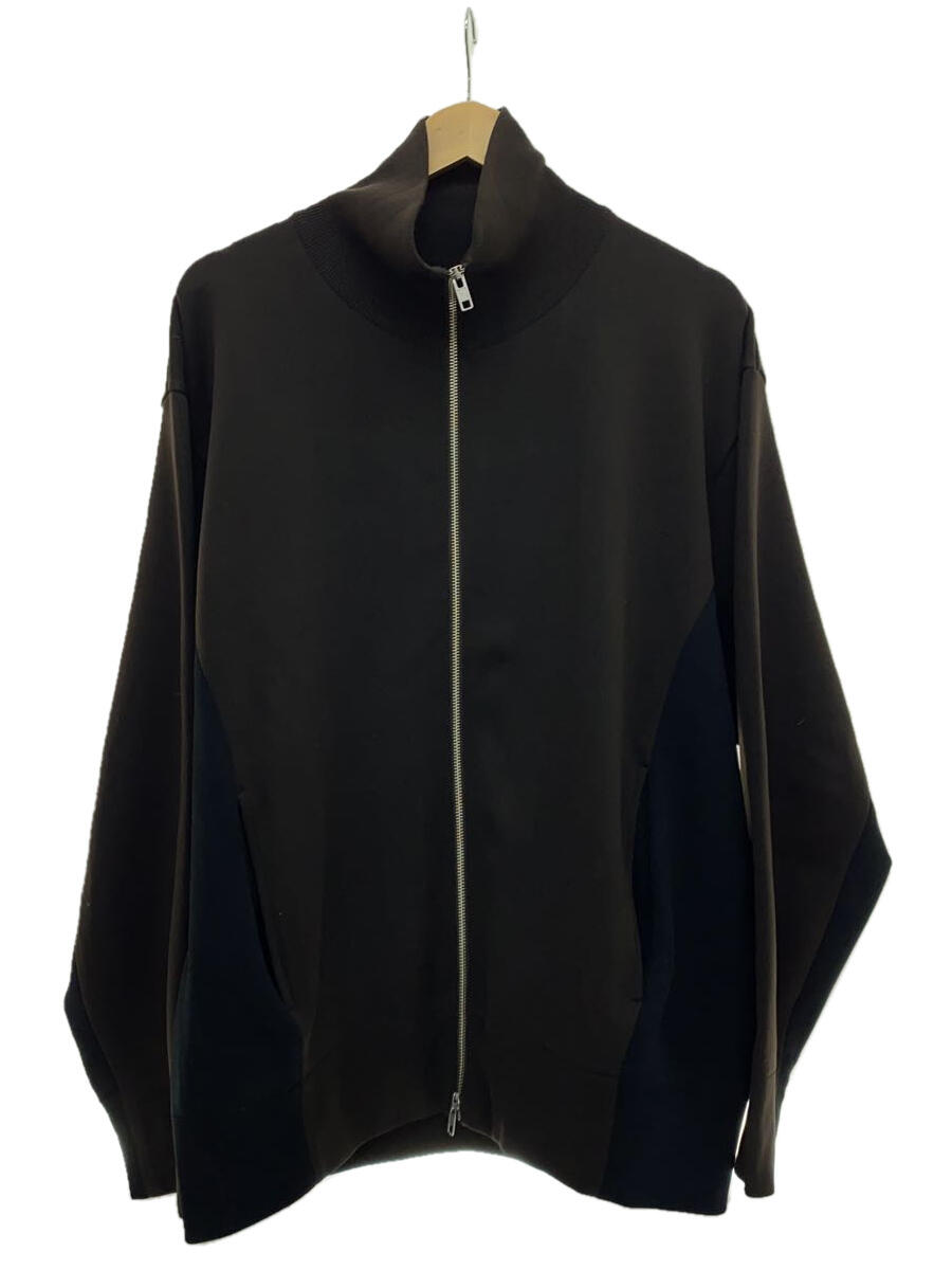 stein◆CUPRO BI COLOR ZIP JACKET/ジップアップニット/ジャケット/L/ブラウン