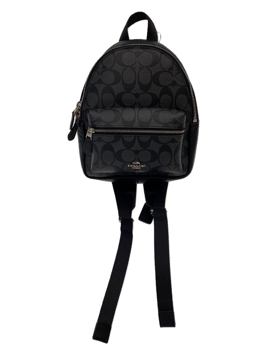 COACH - 【中古】COACH◆リュック/レザー/BLK/無地/F58315【バッグ】