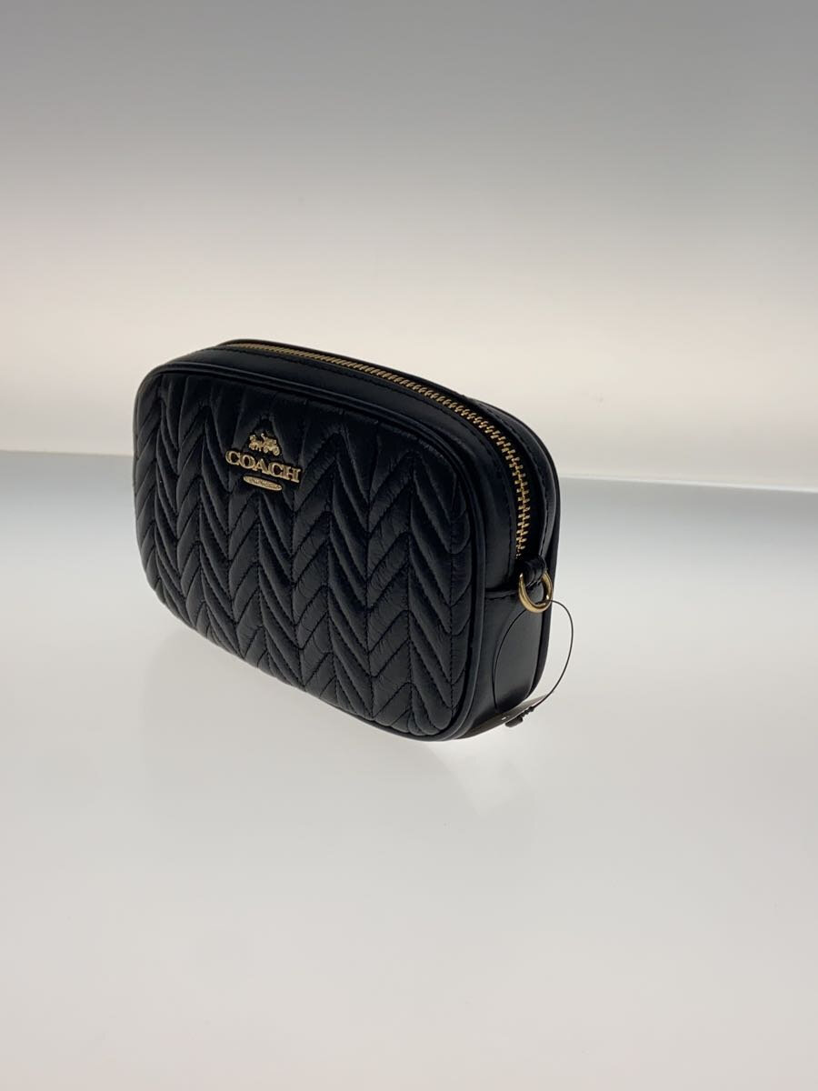 【中古】COACH◆キルティング/コンバーチブルベルトバッグ/ウエストバッグ/レザー/BLK/F73384【バッグ】